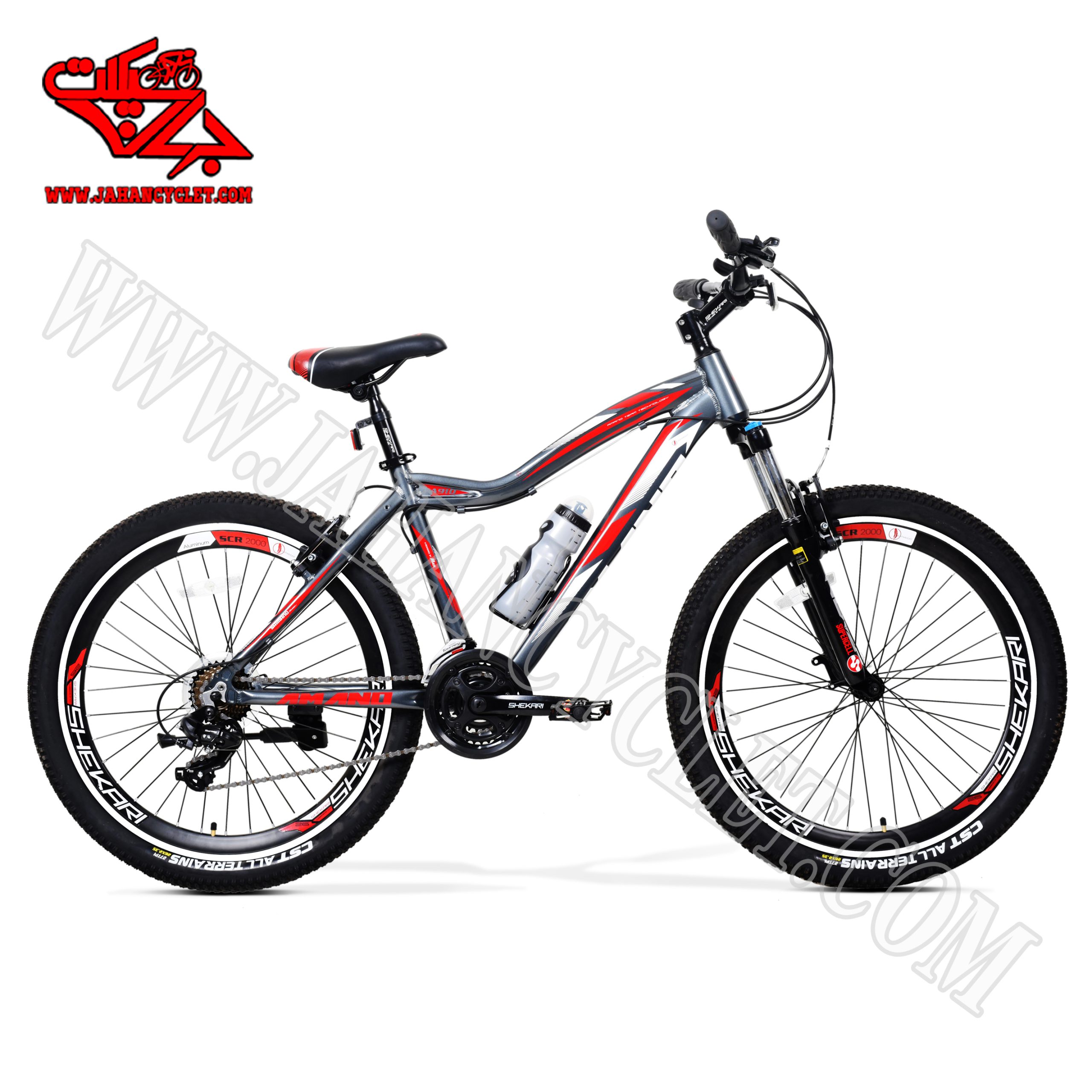 دوچرخه آمانو طوسی قرمز 26
